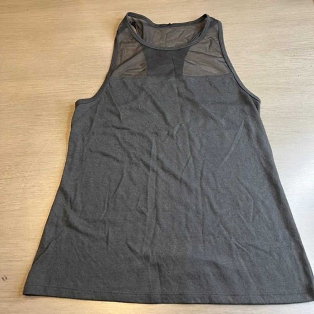Unbranded Mesh Panel Racerback Tank Top Womens S Black Excellent Activewear